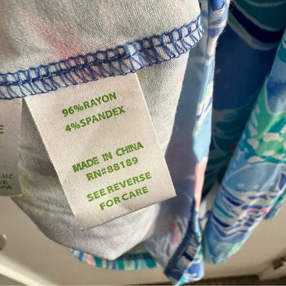 New Lilly Pulitzer Karlie Wrap Romper Bennet Blue Celestial Seas Womens size XL - Picture 4 of 7